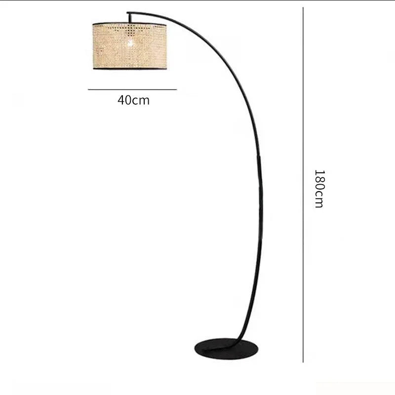 lampadaire cannage dimmension