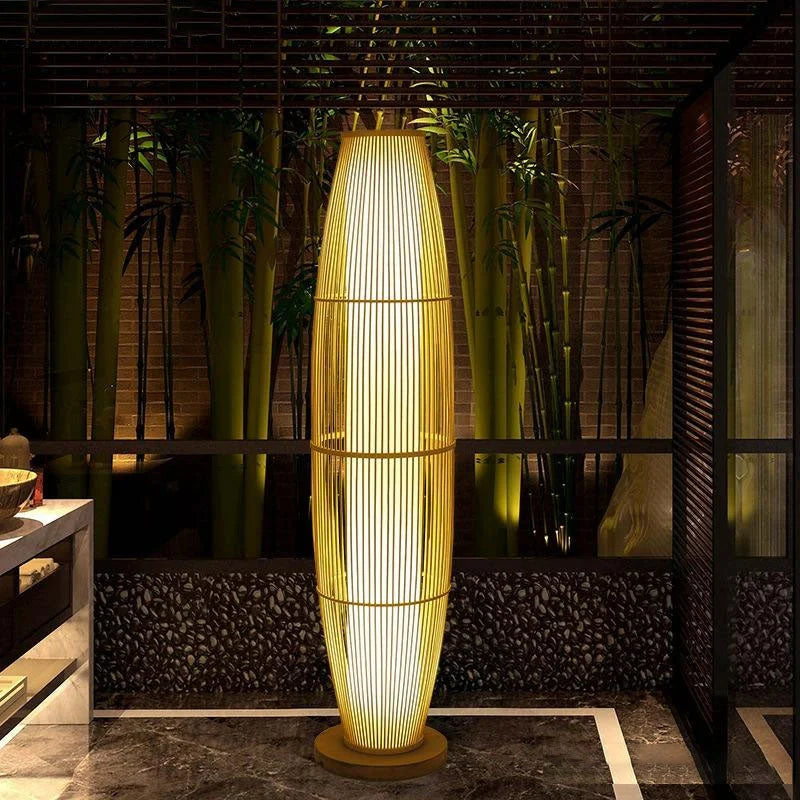 lampadaire osier cylindre