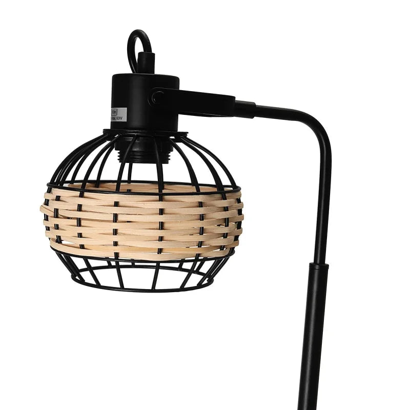lampadaire rotin cage