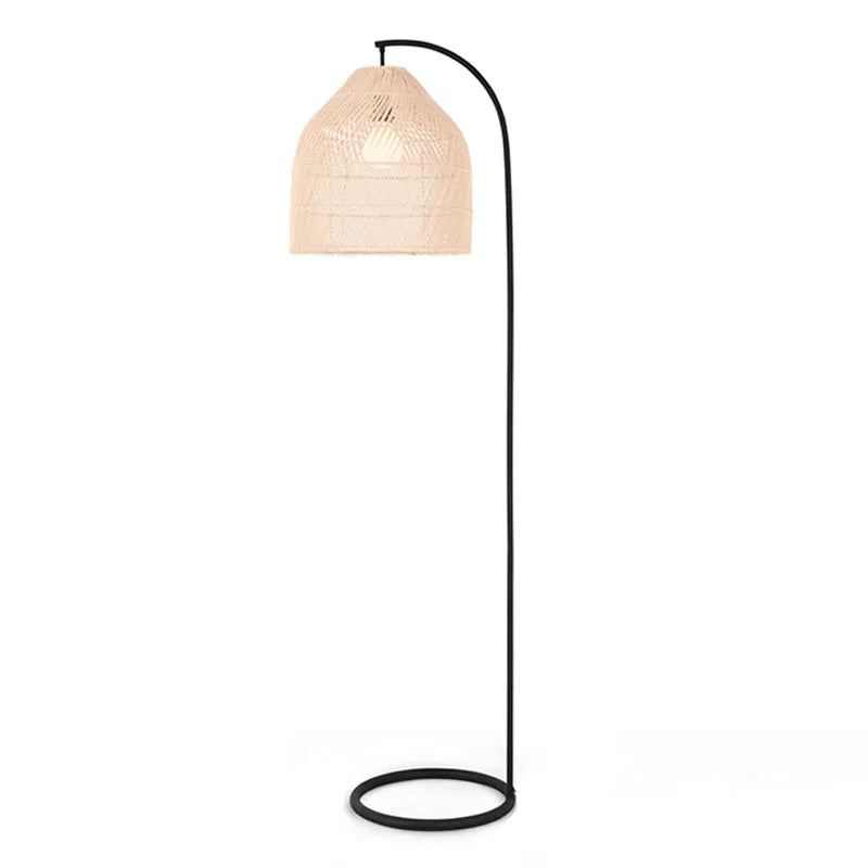 lampadaire ethnique design rotin