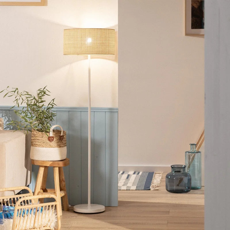 lampadaire rotin moderne