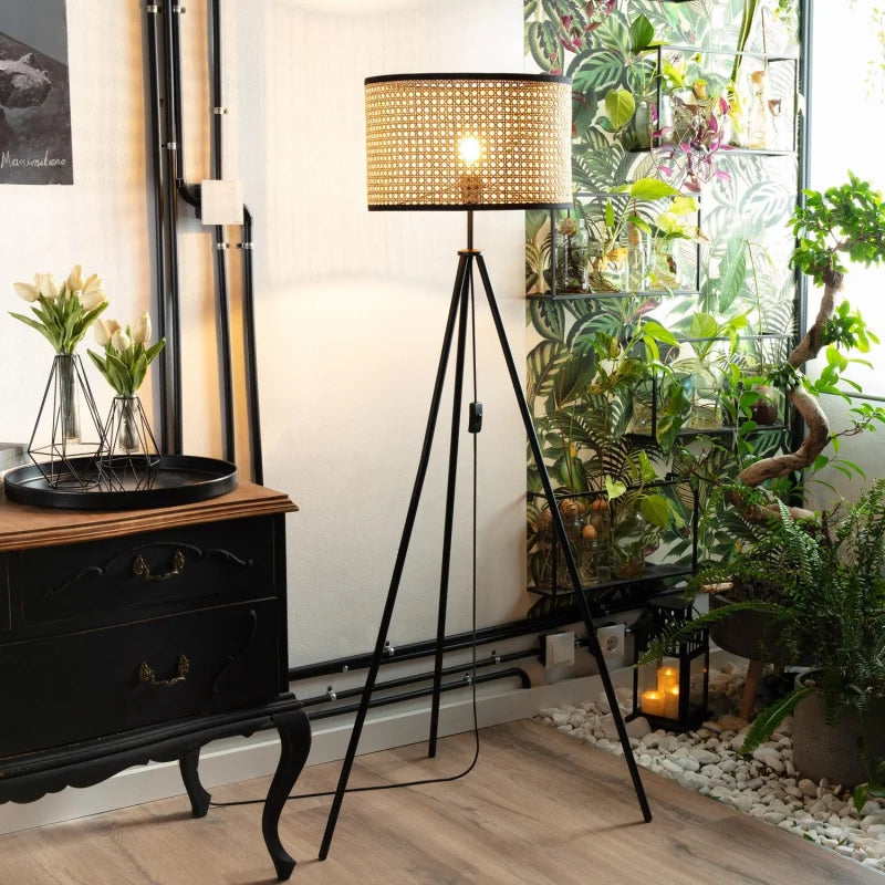 lampadaire salon cannage