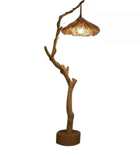 Lampadaire rotin arbre