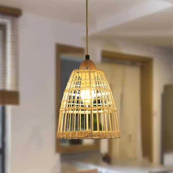 Luminaire en rotin classique