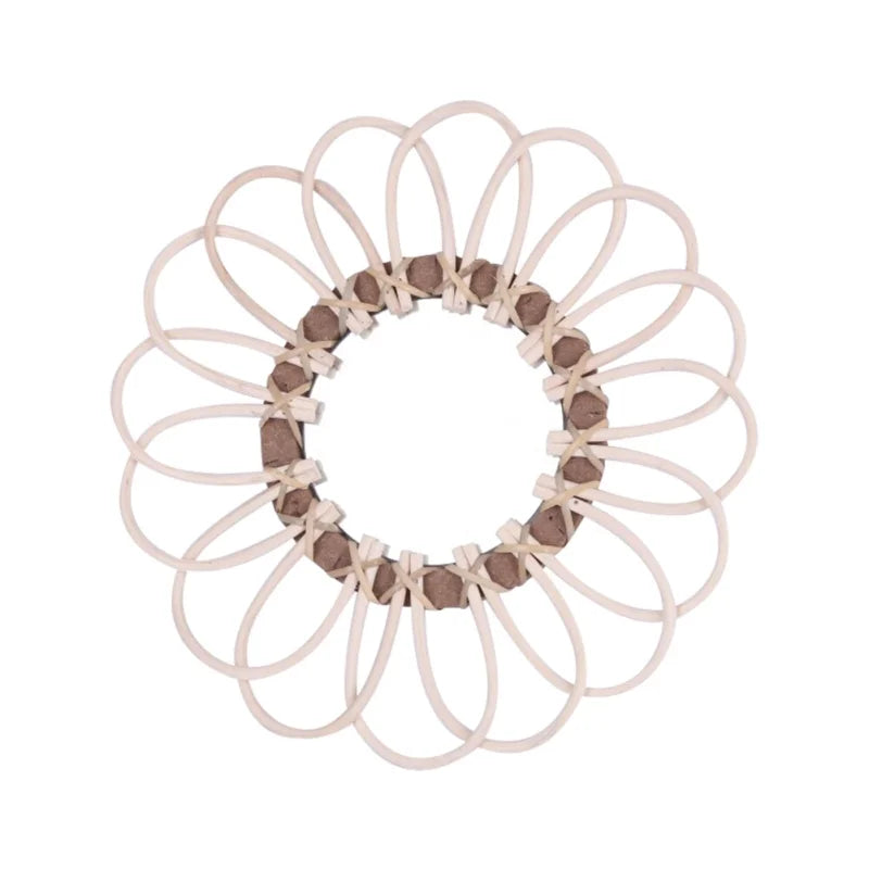 Miroir à Suspendre en Rotin Rose