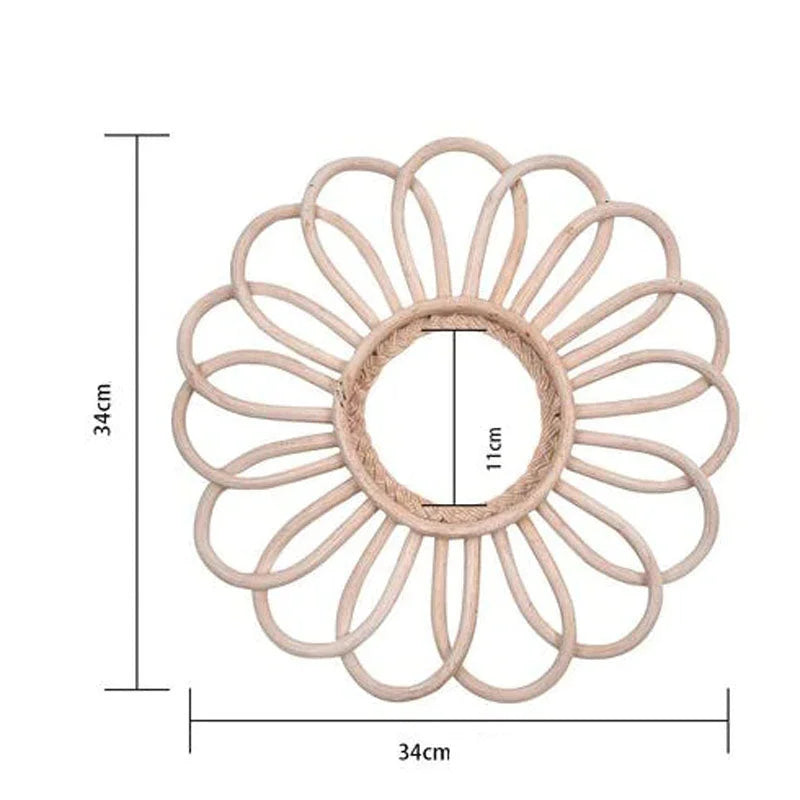 Miroir en Rotin Rond Blanc | MARGO