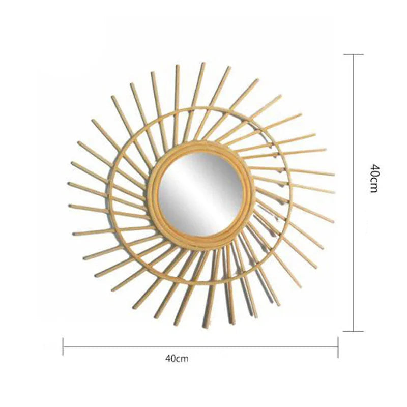 Miroir en Rotin Spirale | SOLAIRE