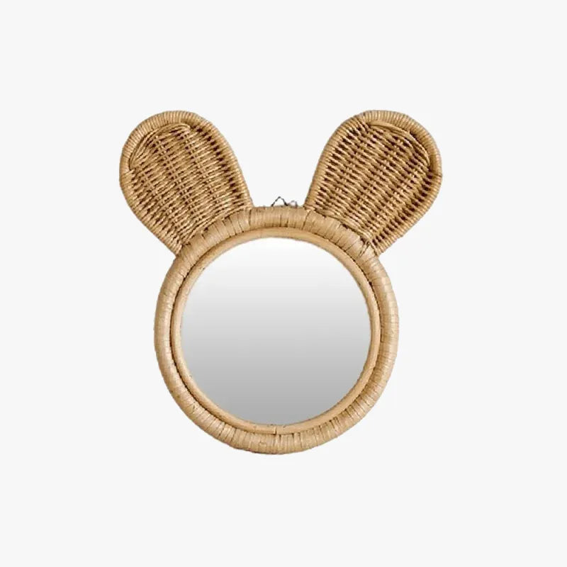 petit miroir rotin original ours