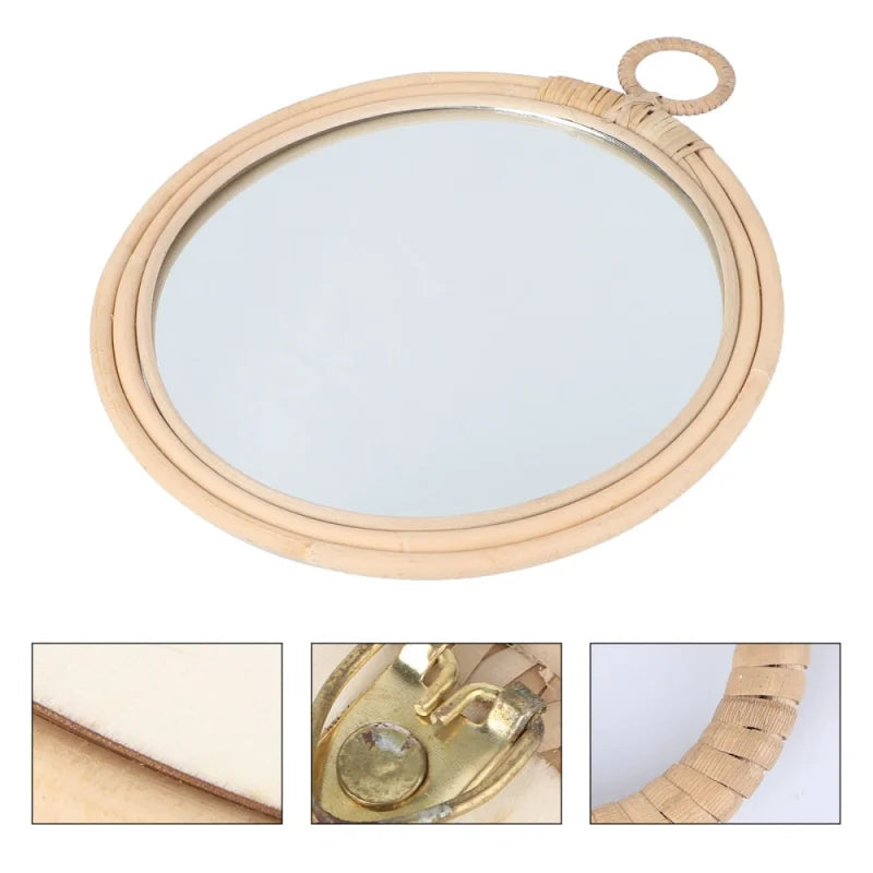 Miroir Rond Rotin Salle de Bain | AIGUE-MARINE
