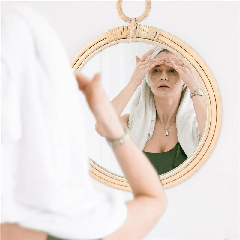 Miroir Rond Rotin Salle de Bain | AIGUE-MARINE