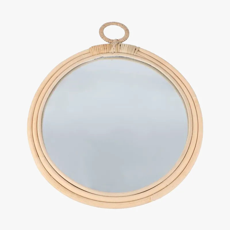 Miroir Rond Rotin Salle de Bain | AIGUE-MARINE