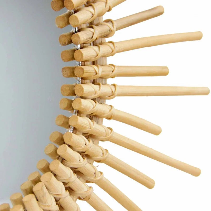 Miroir Rond Soleil Rotin | ÉCLAT