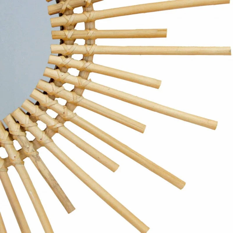 Miroir Rond Soleil Rotin | ÉCLAT