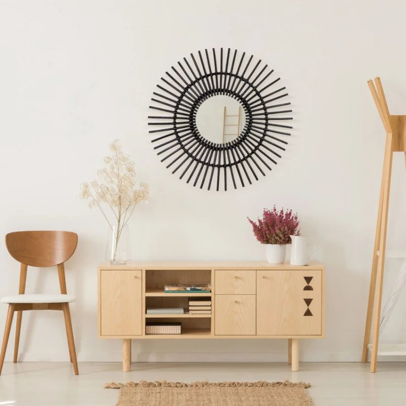 Miroir Rotin Noir | AURA