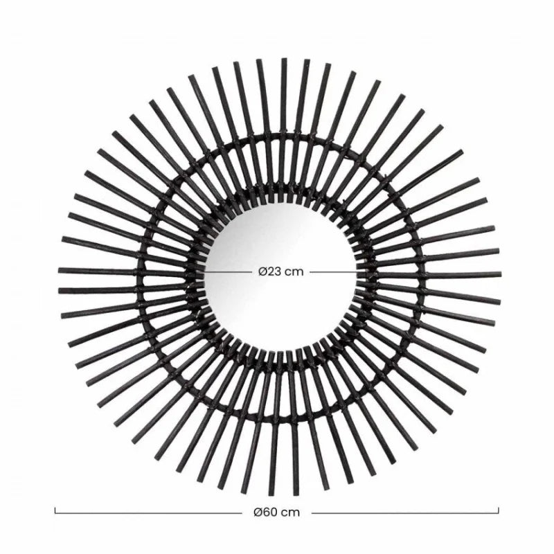 Miroir Rotin Noir | AURA