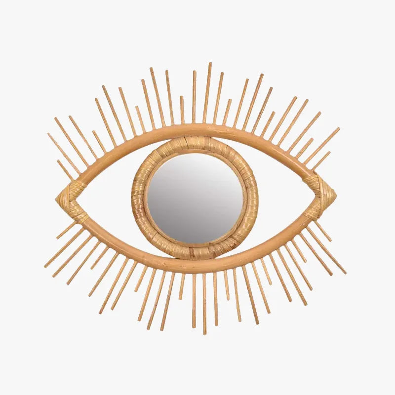 Miroir en Rotin Forme d'Œil
