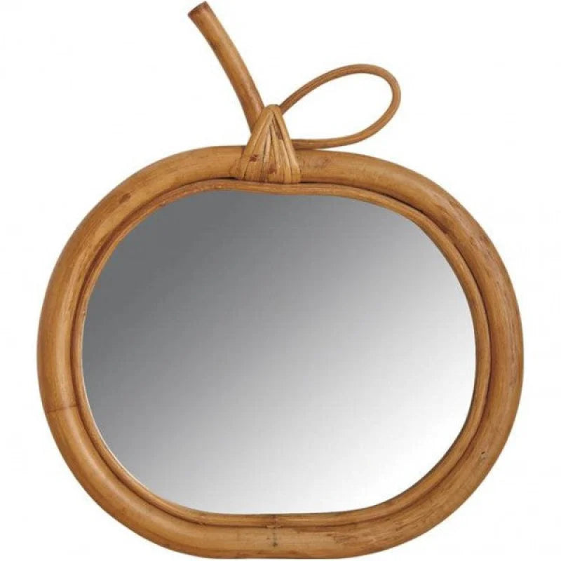 Miroir Rotin Pomme Vintage
