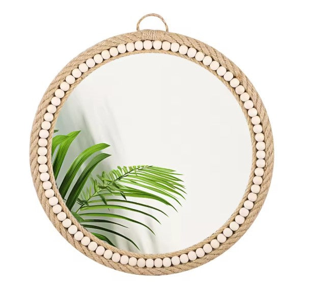 Miroir en rotin boho