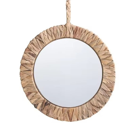 Miroir en rotin rétro