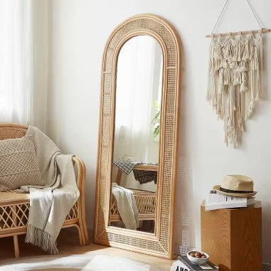 Miroir vintage en rotin