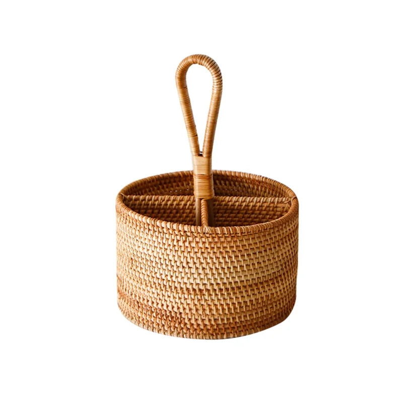 Panier à Couverts en Rotin