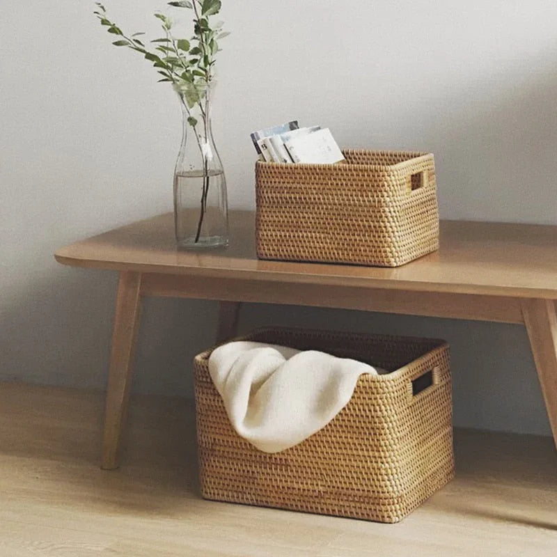 Panier de Rangement en Rotin