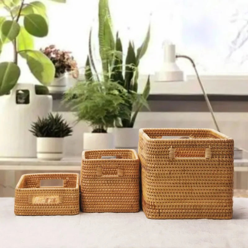 Panier de Rangement en Rotin