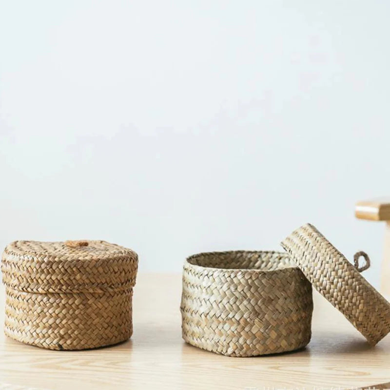 Panier en Rotin Avec Couvercle