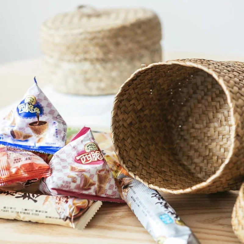 Panier en Rotin Avec Couvercle