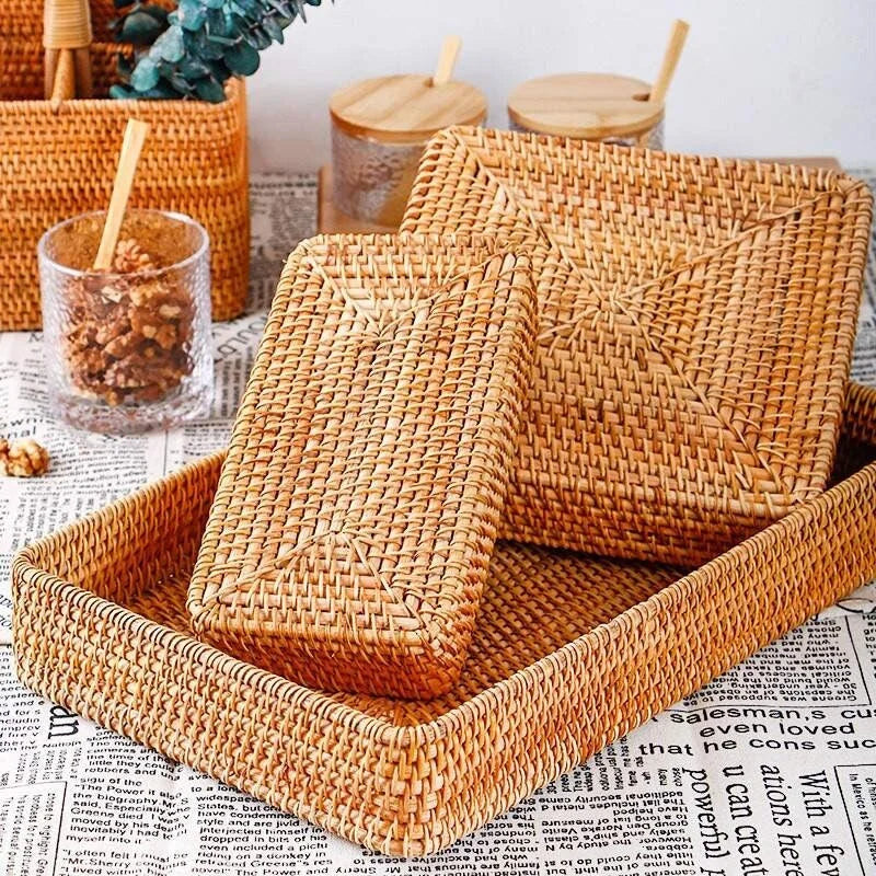 panier en osier rangement