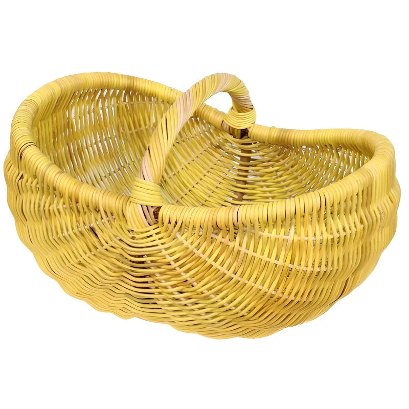Panier rotin jaune
