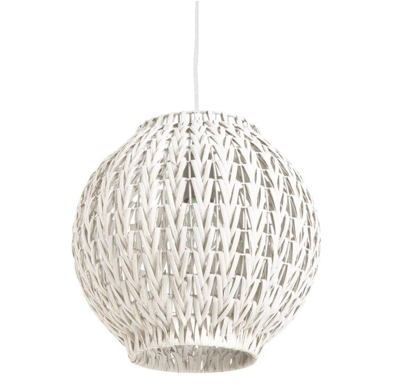 Suspension rotin blanche