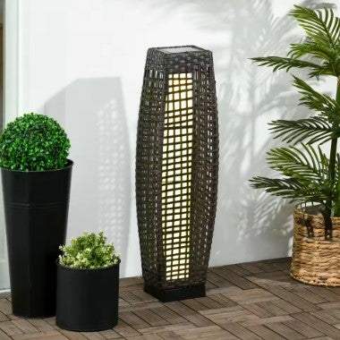 Lampadaire rotin pour jardin