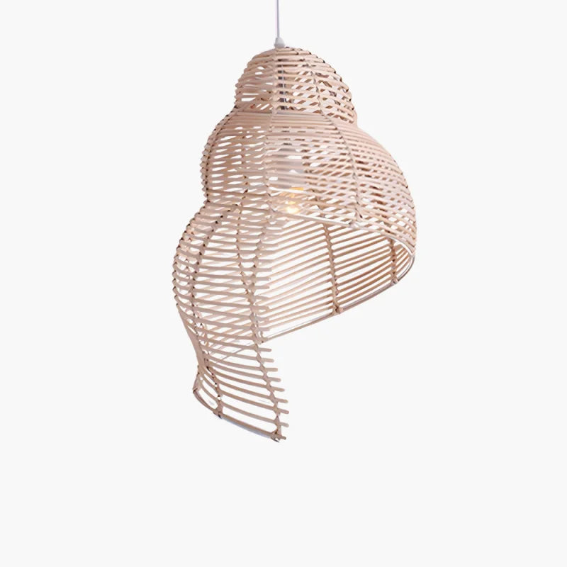 Suspension en Rotin Coquillage