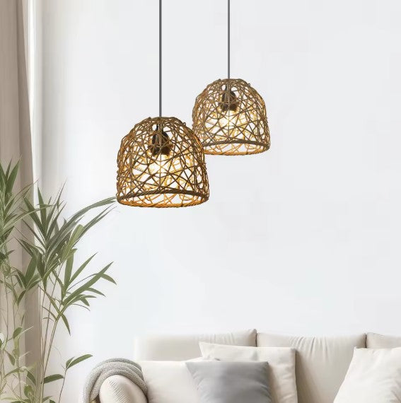 Suspension rotin naturel