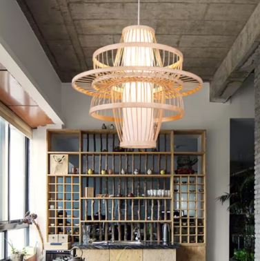 Suspension rotin design moderne