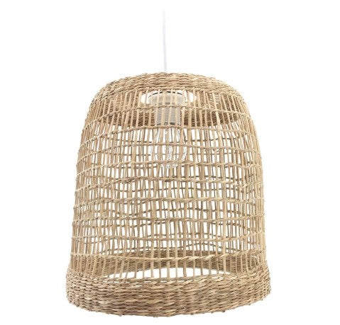 Suspension rotin tressé naturel