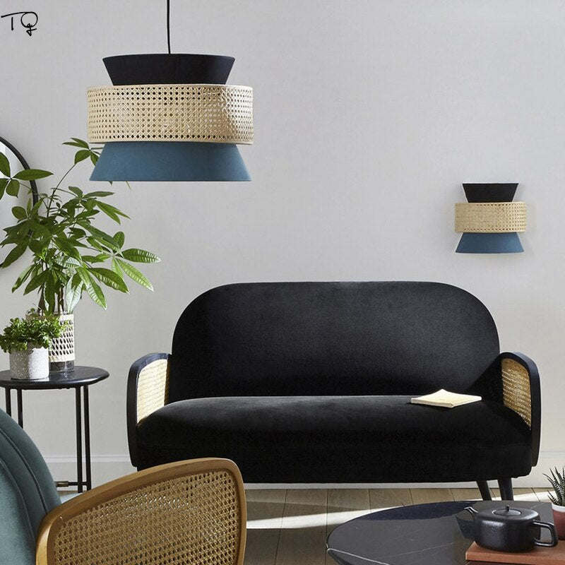 Suspension en Rotin Japonaise Verte | Yoko