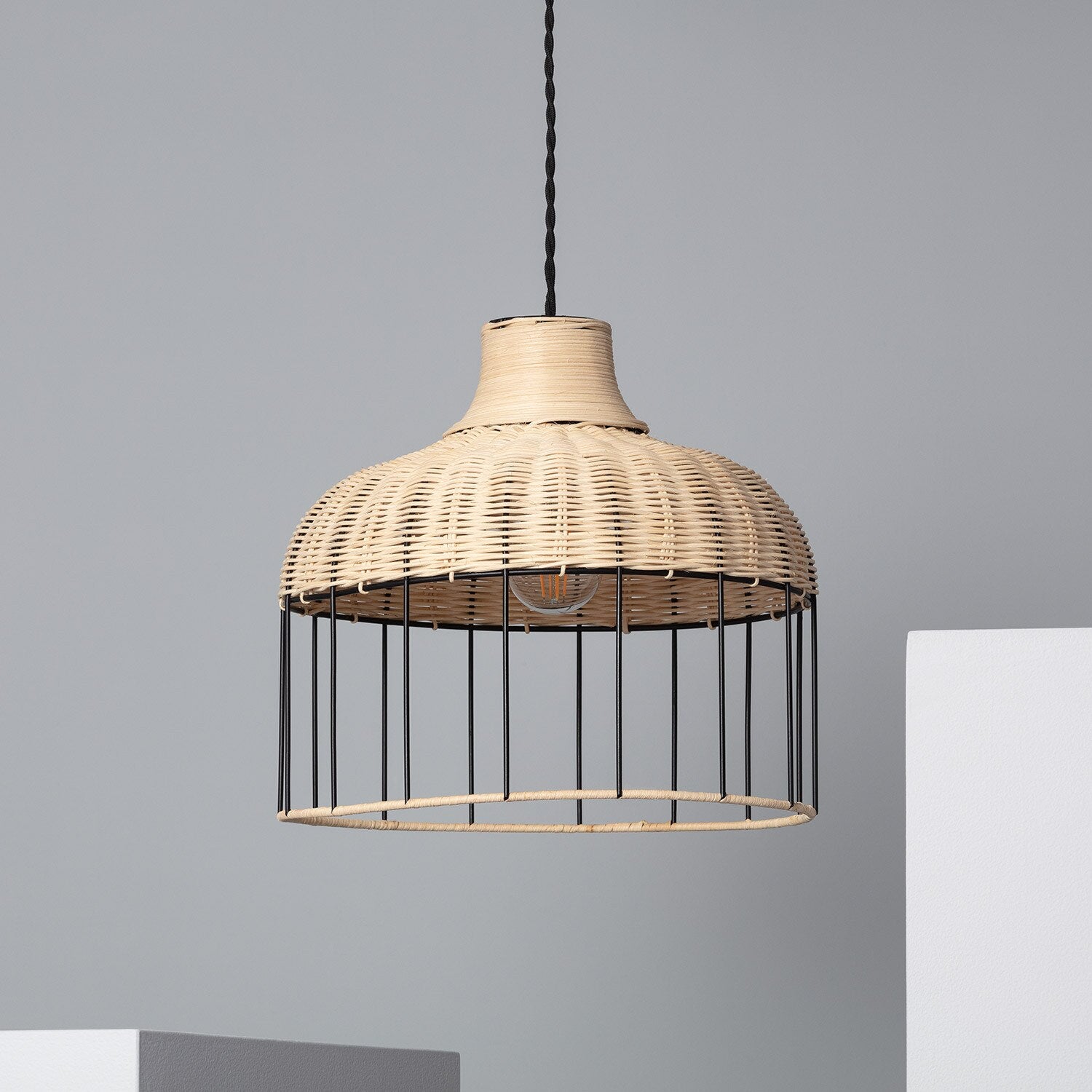 Suspension Osier & Métal | HARMONIE