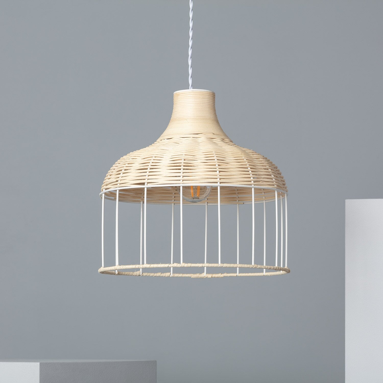 Suspension Osier & Métal | HARMONIE