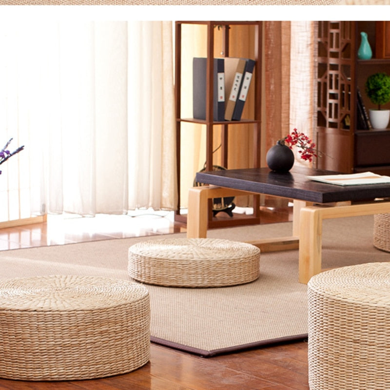 Pouf en Rotin Plat | SOLEIL