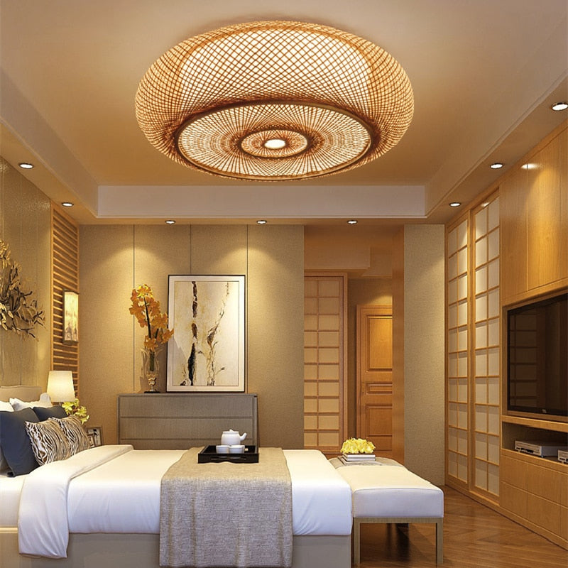 Plafonnier Bambou Rotin | MAËLYS