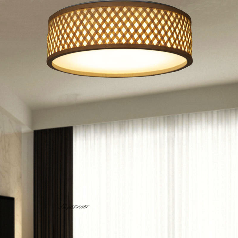 Plafonnier rotin LED | LYSIA