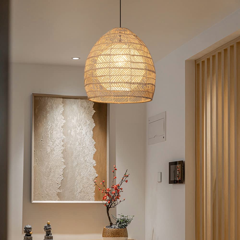 Suspension Rotin Cloche