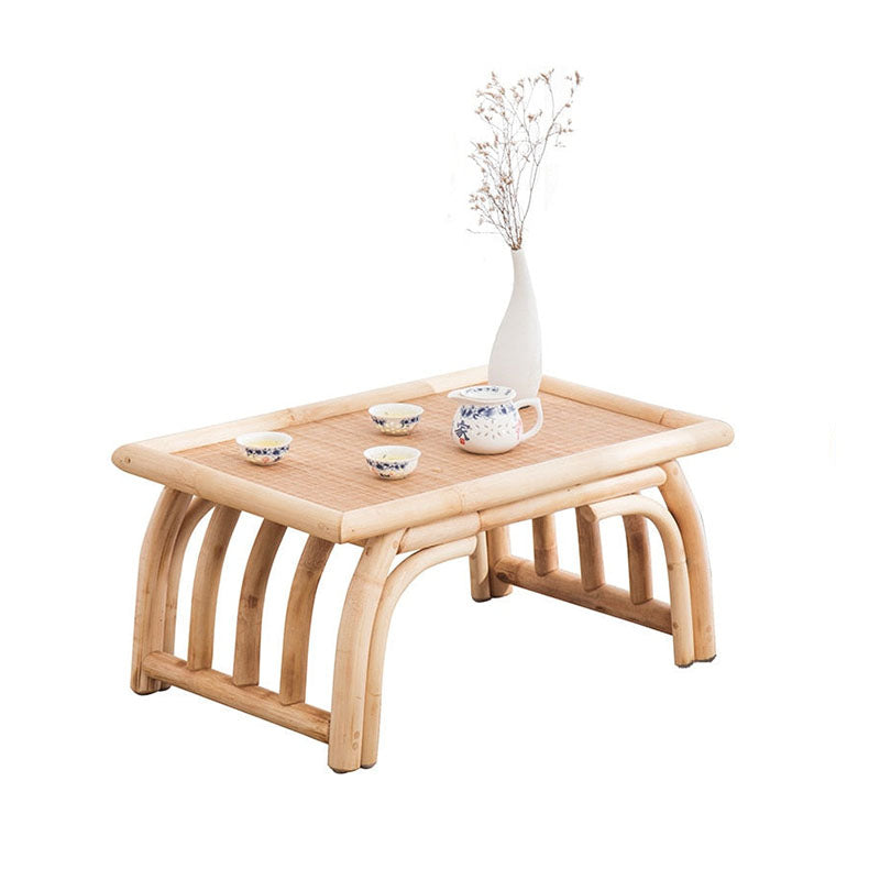 table basse rotin bambou