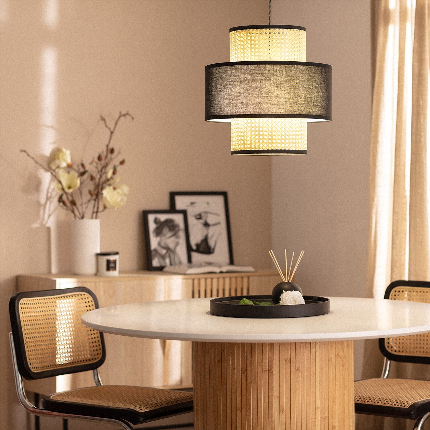 Suspension en Rotin pour Salon | JAPANA