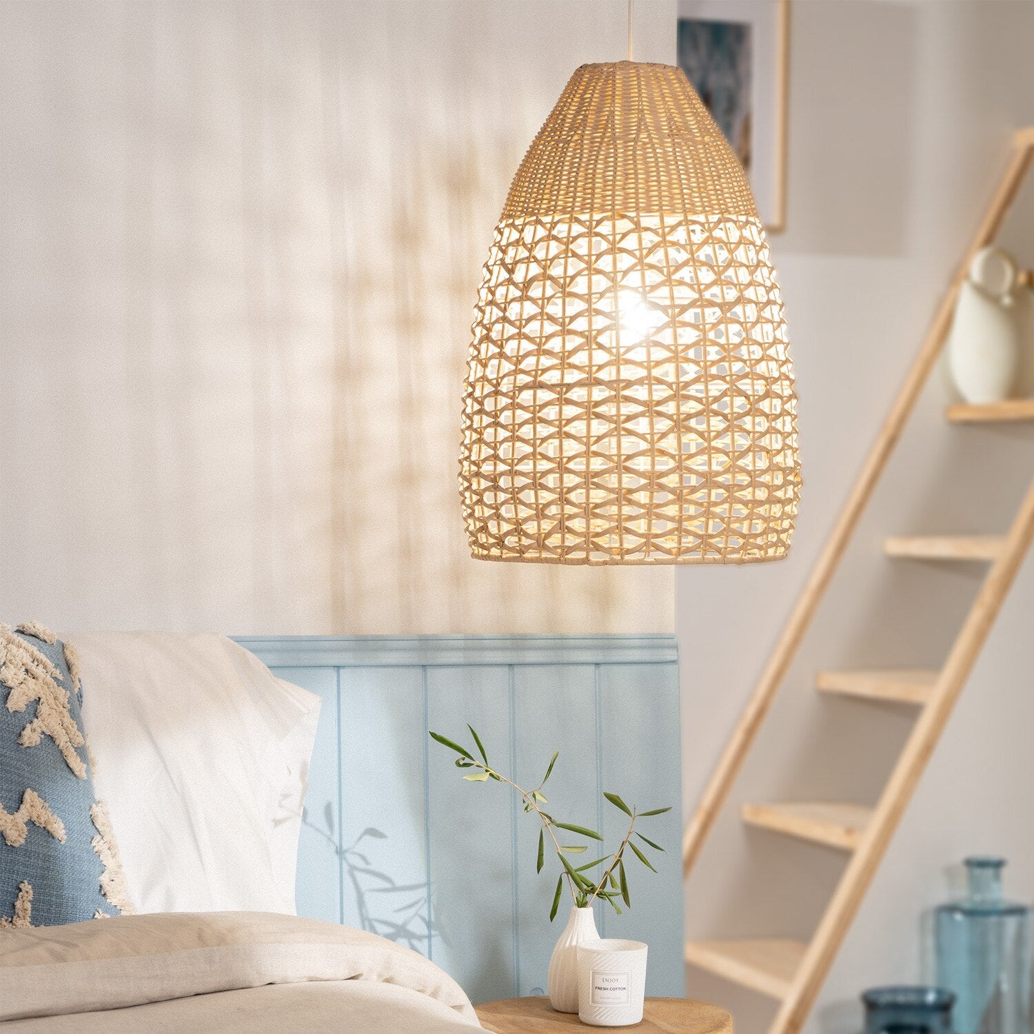 Suspension Rotin Vintage | ÉLÉGANCE D'ANTAN