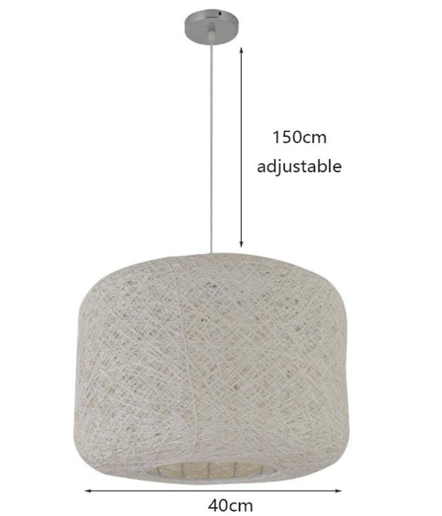 Suspension rotin gris