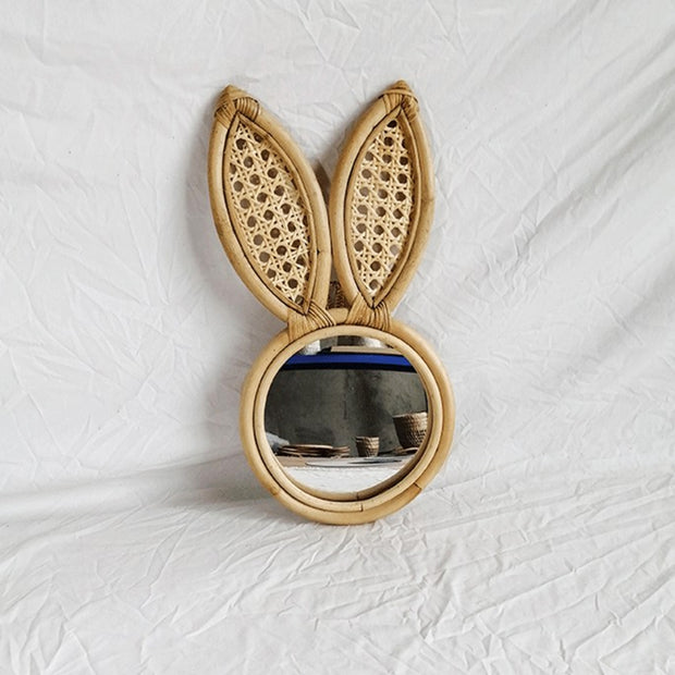 Miroir en Rotin Oreilles de Lapin | LAPINOU