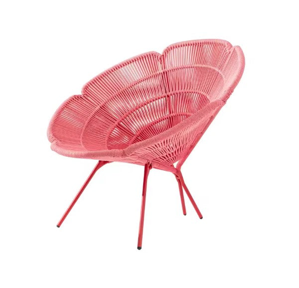 Fauteuil en rotin rose